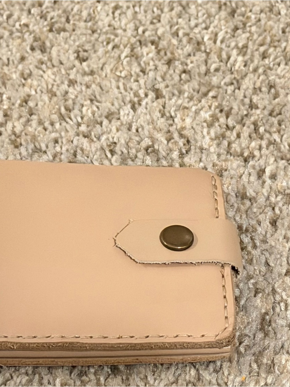 Lucky Nude  Beige Soft Leather Snap Wallet